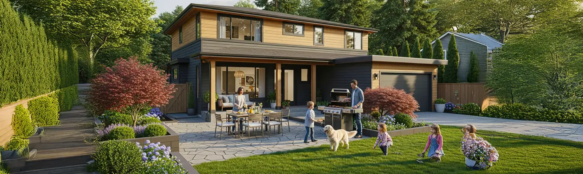 Residential Backyard Pavers and Landscaping